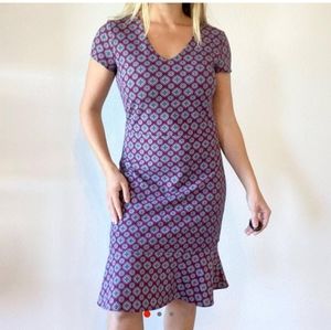 Banana Republic Short Sleeve Flounce Hem Dress Size 12